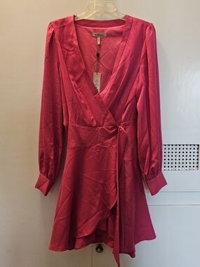 BCBGeneration Hot Pink Wrap Dress